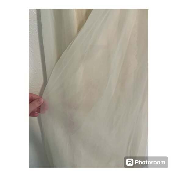Vintage 1950s Shadowline Pale Yellow/Cream Long Gown Lingerie & Robe Size Small - Picture 4 of 12